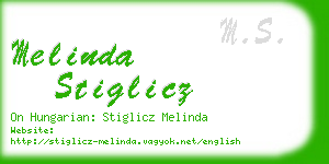 melinda stiglicz business card